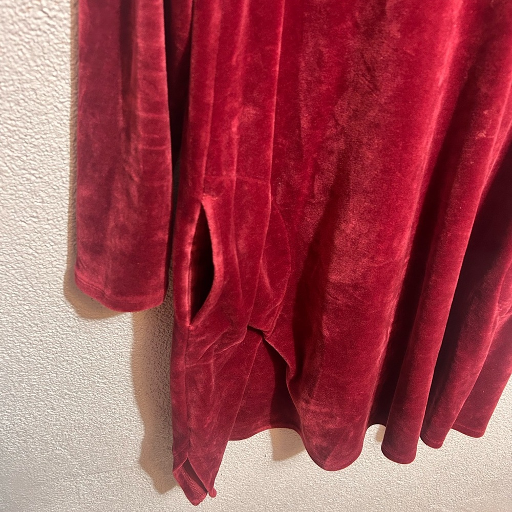 J Jill Mock Turtleneck Pocket velour a line dress size xs - Picture 5 of 8